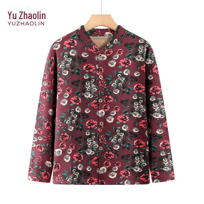 

YUZHAOLIN Women s Mid-Age Winter Warm Cardigan Top & Set 5XL
