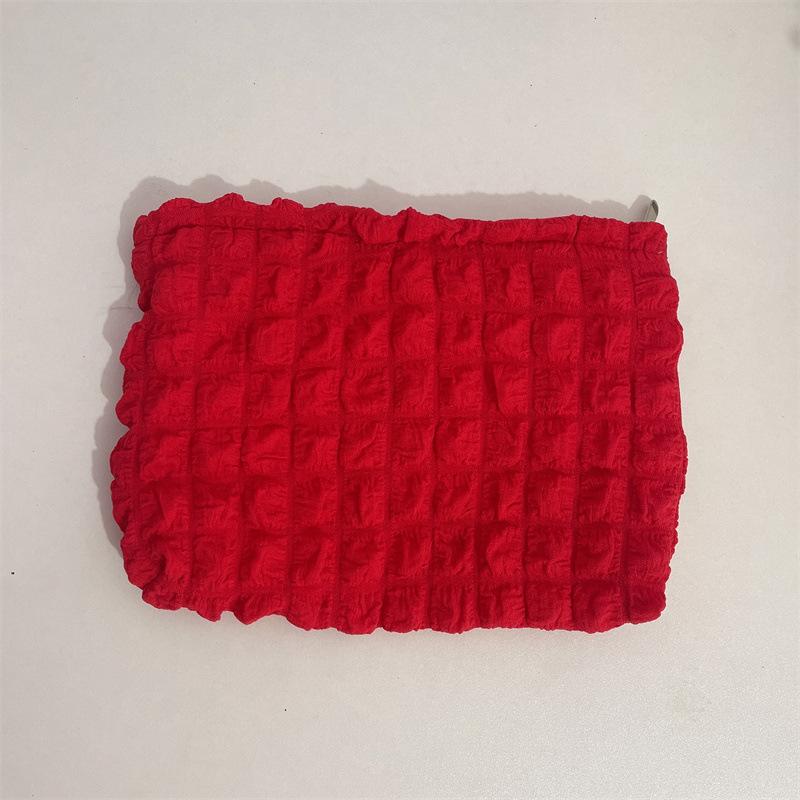 Cute Solid Color Bubble Cloud Makeup Bag Women's Cosmetic Bag Skincare Organizer Large Capacity Travel Toiletry Bag Pouch