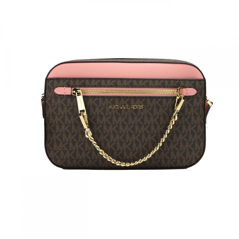 

Michael Kors Jet Set Большая женская сумка через плечо East West Primrose из ПВХ на молнии с цепочкой, мульти