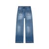 Women's Blue Washed High-Waist Wide Leg Jeans - Retro Casual Spring 2025