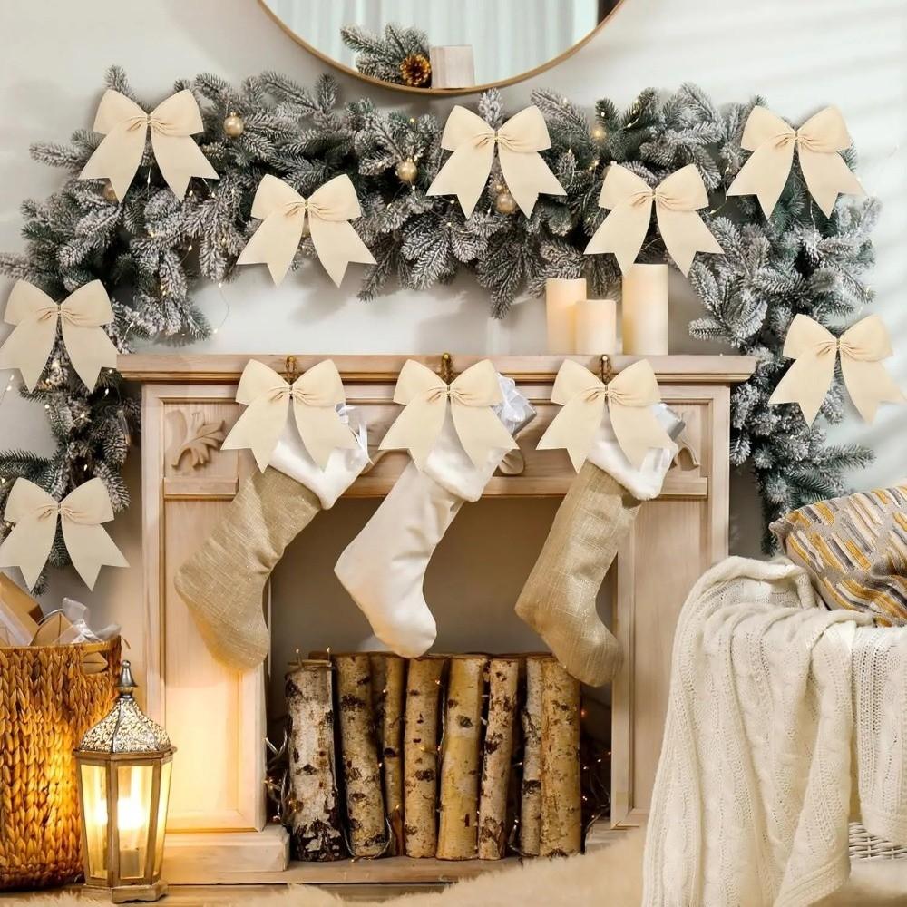4 Stück Neue Schleife Weihnachtsbaumband Kreatives DIY Kranzband Dekor Samt Weihnachtsbaumschleife Partydeko