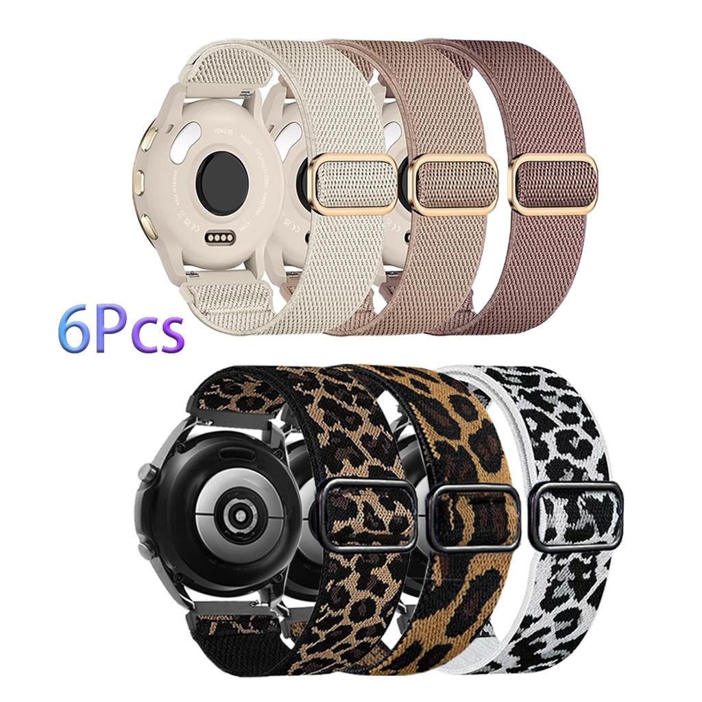 6 Piezas Banda Elástica de 18/20/22 mm para Garmin Forerunner 255 255S 265S 955 965 945 745 Venu 2 3 4S Sq Vivoactive 4 5 Correa Deportiva de Nailon