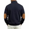 Herren Hoodie mit halbem Reißverschluss Langarm Locker geschnitten Pullover mit Doppelnähten und Einsätzen