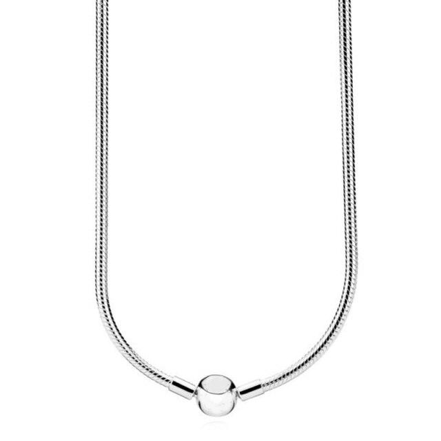 

Оригінальне намисто Moments Lobster Ball Clasp Smooth Snake Chain для стерлінгового срібла 925 проби з бісеру Charm Європа Diy Jewelry 60cm