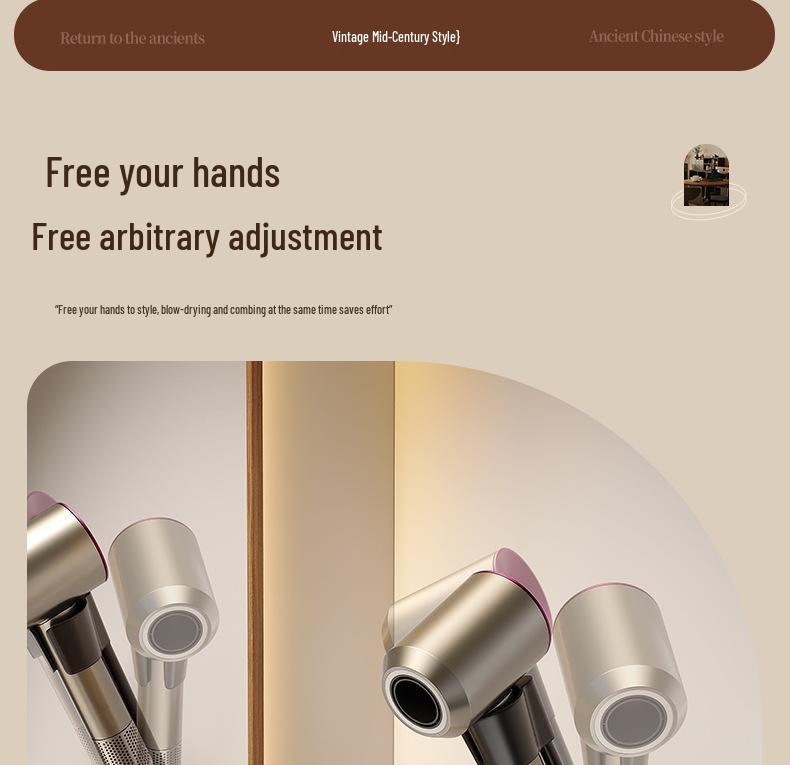 Suction Cup Hair Dryer Wall Mount - No-Drill Holder for Bathroom