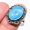 Blue Chalcedony Gemstone Handmade 925 Sterling Silver Jewelry Ring Size 9.5 KJ-271