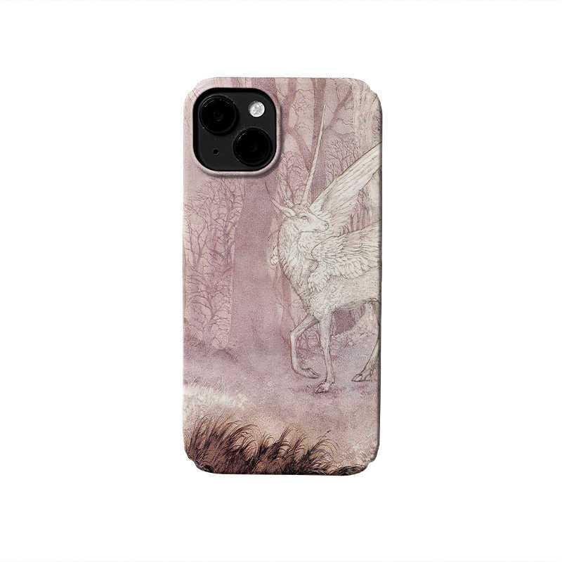 Mystical Winged Unicorn Ethereal Sketch Dreamy Vintage Phone Case for iPhone 17 16 15 14 11 12 13 Pro Max Air Plus Back Cover