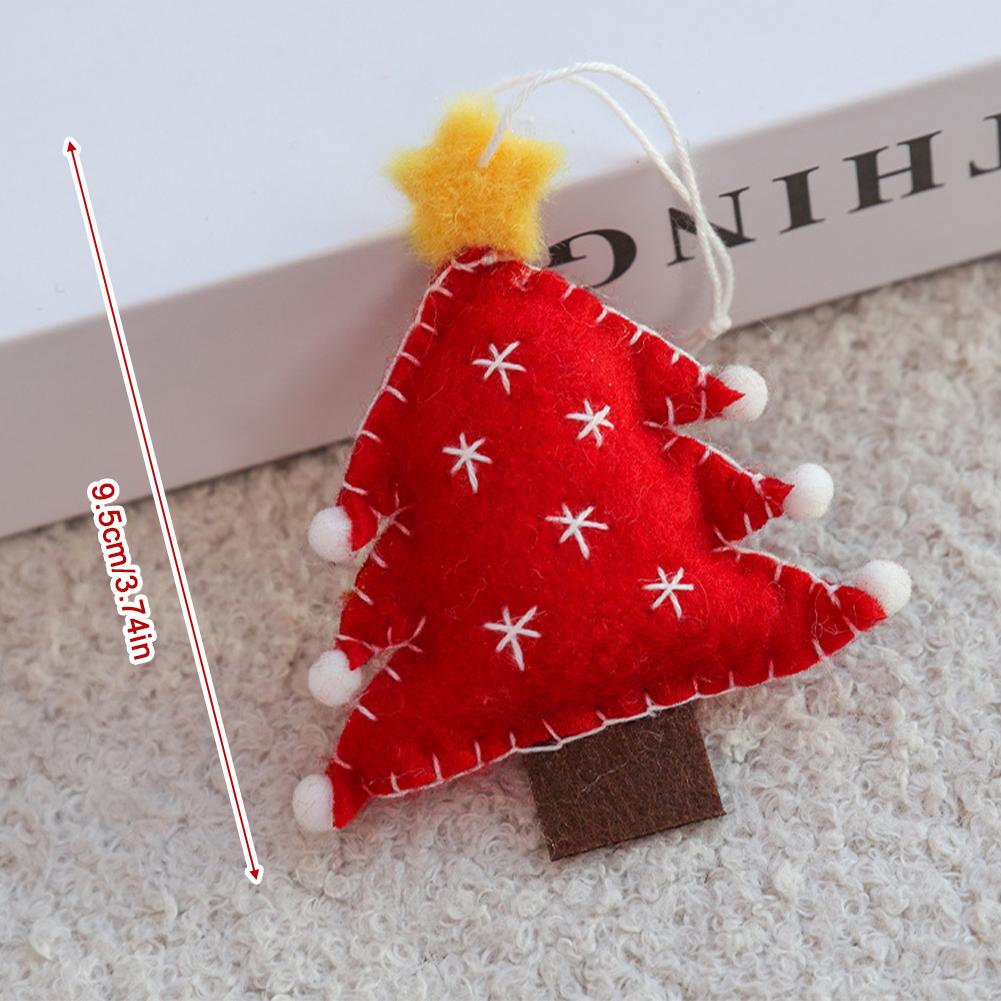 Wool Felt Christmas Pendants Hand Sewing Felt Snowmen Xmas Tree Wreath Socks Gloves Hanging Ornaments Party Decor