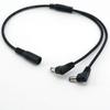 DC 1 Female to 2 way right Angled Male 5.5x2.1mm Power Splitter Adapter Plug Cable 12V For CCTV Camera LED Strip Light Connector