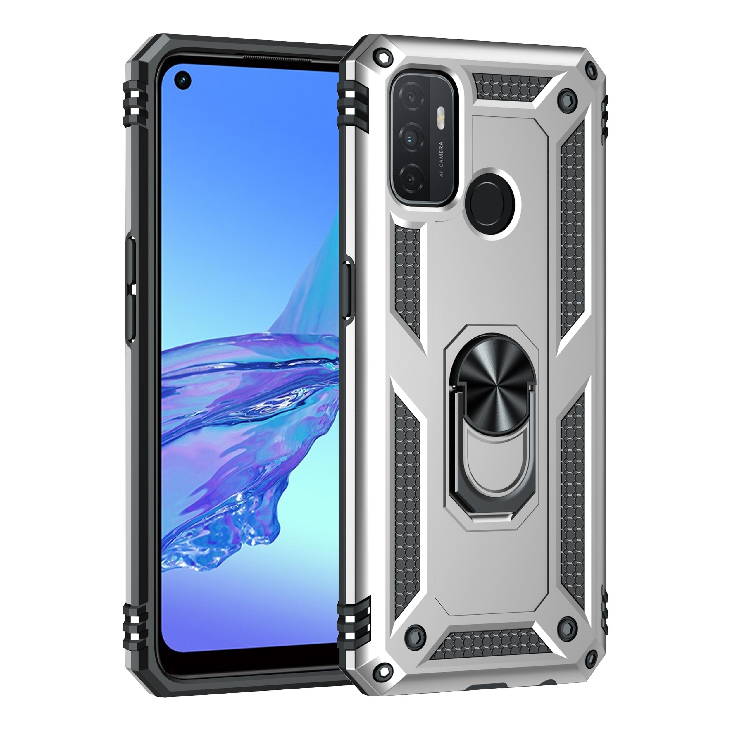 

Противоударный чехол для Oppo A53 S A32 чехол Oppo A53S держатель кольца телефон чехол для OPPO A53 CPH2127 A53S CPH2135 A32 PDVM00 Funda OPPO A32 4G серебряный