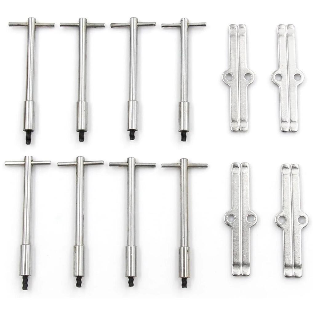 16Pcs Bolts Tabs Tall T-Bar Valve Cover Hold Down Kit T-Bar Valve Cover Center Bolts Set for SB 265 283 302 305 307 327 350 400