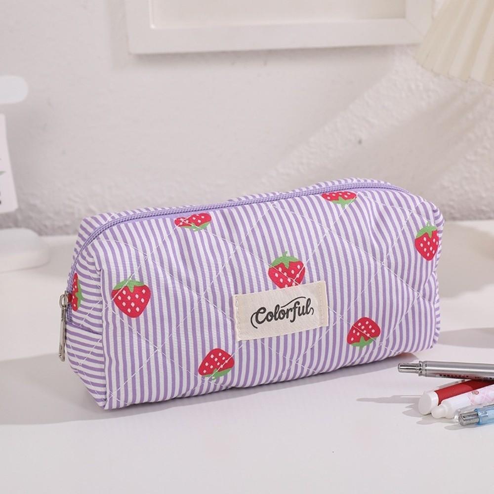 Zipper Design Pencil Case Quilted Pencil Pouch INS Stationery Pouch Gift