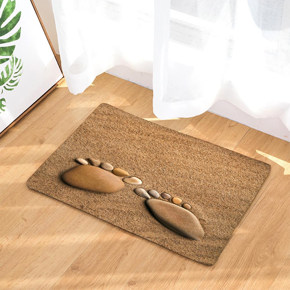 3D Printing Sea Beach Shell landscape Toilet Non-Slip Mat Bath Rugs Toilet Bath Rug Accessories for Bathroom Decor