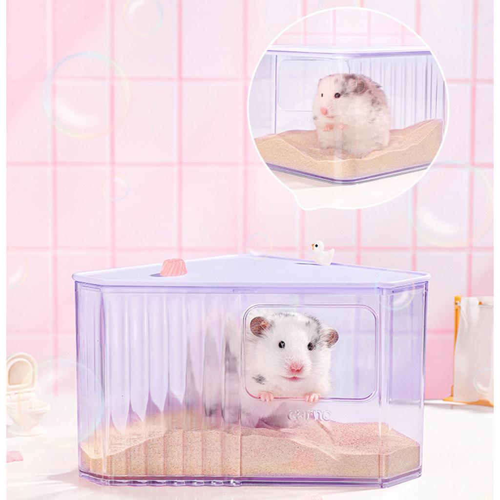 Pet Hamster Potty Sand Bath Large Hamster Sand Bath Cage Accessories Easy to Clean Not Spill Hamster Spa