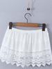 Damska Biała Długa Spódnica A-Line z Haftem Koronkowym w Wysokim Stanie - Jesień & Zima Delikatny Styl