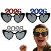 2026 Xmas Party Decoration Funny Glasses Number Eyeglasses 2026 Happy New Year Glasses Diamond Glitter Sunglasses Cosplay Prop