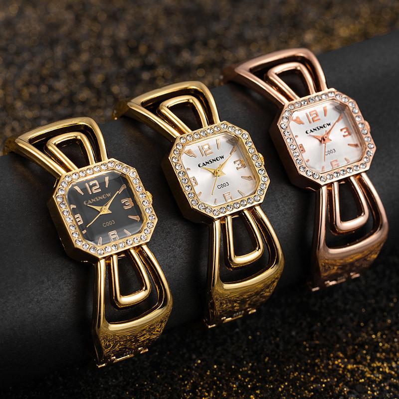 CANSNOW Luxury Watch Female Fashion Stainless Steel Women's Bracelet Bangle Watches Ladies Elegant Dress Watch Bayan Kol Clock