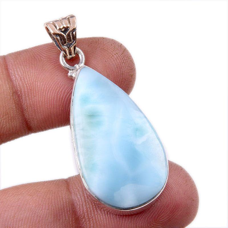 

Natural Republic Larimar Gemstone 925 Solid Sterling Silver Pendant 1.75 n5J15