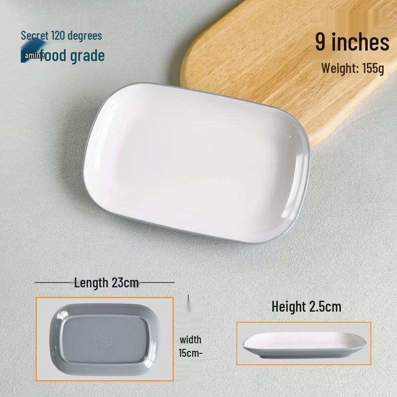 Two-Tone Melamine Oval Dinner Plate