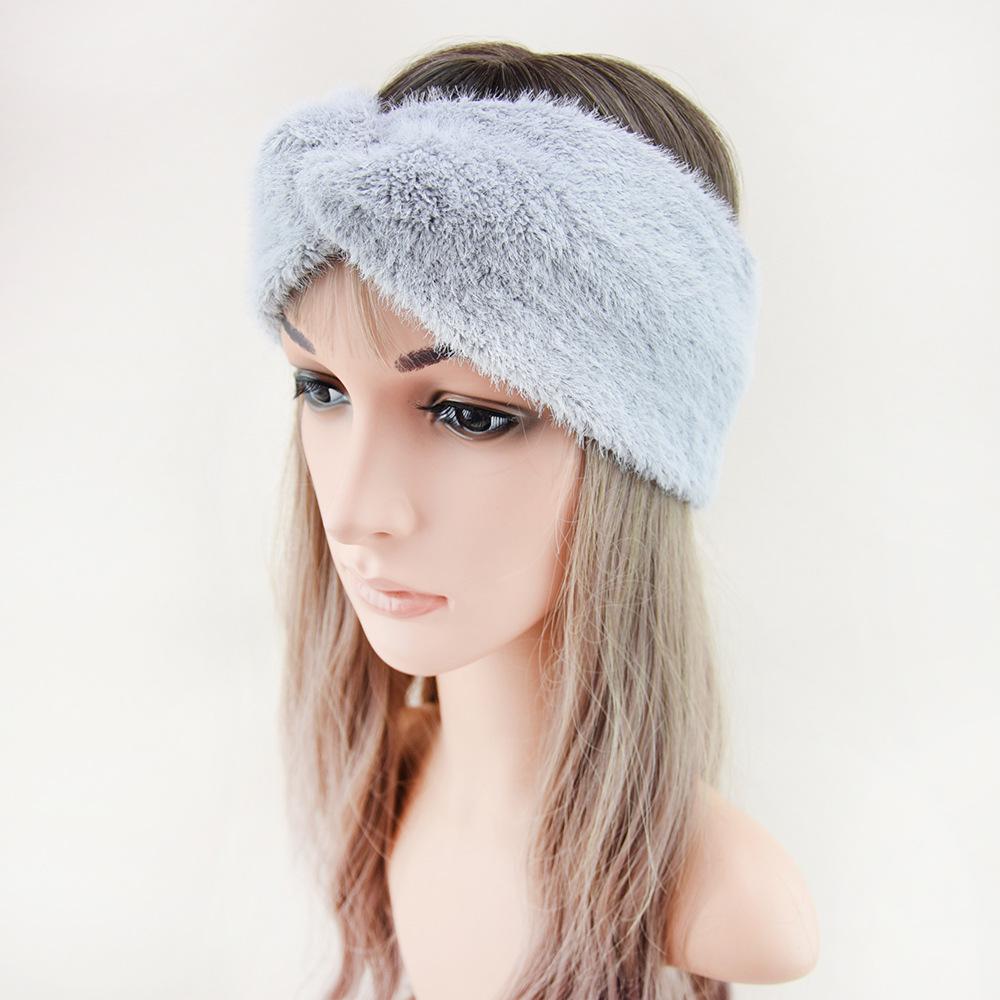 Europeisk og amerikansk plysj kryssstrikket pannebånd: Varme høst/vinter ørevarmere og hårtilbehør