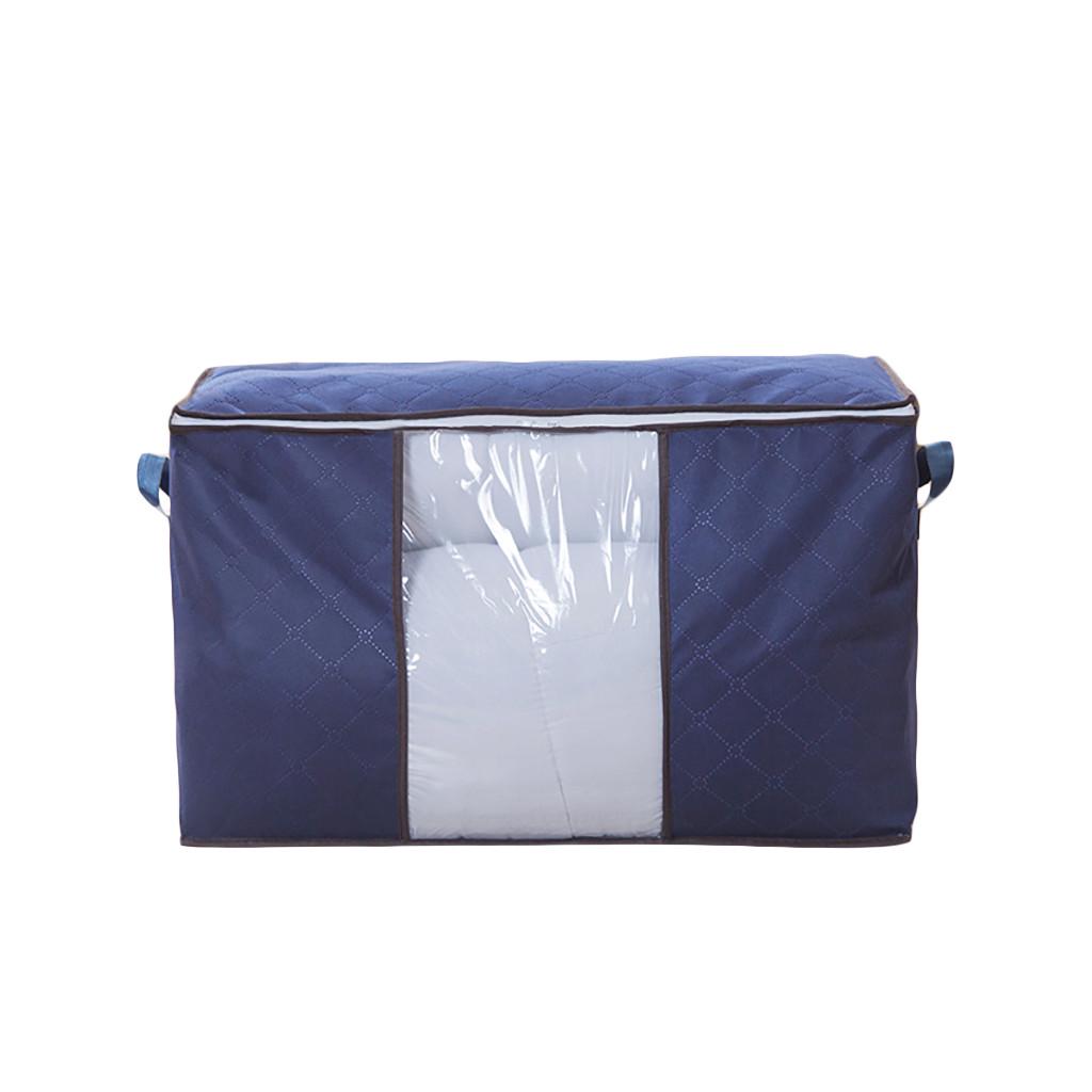 Foldable Large Non-woven Clothes Quilt Blanket Zipper Storage Bag Organizer Box