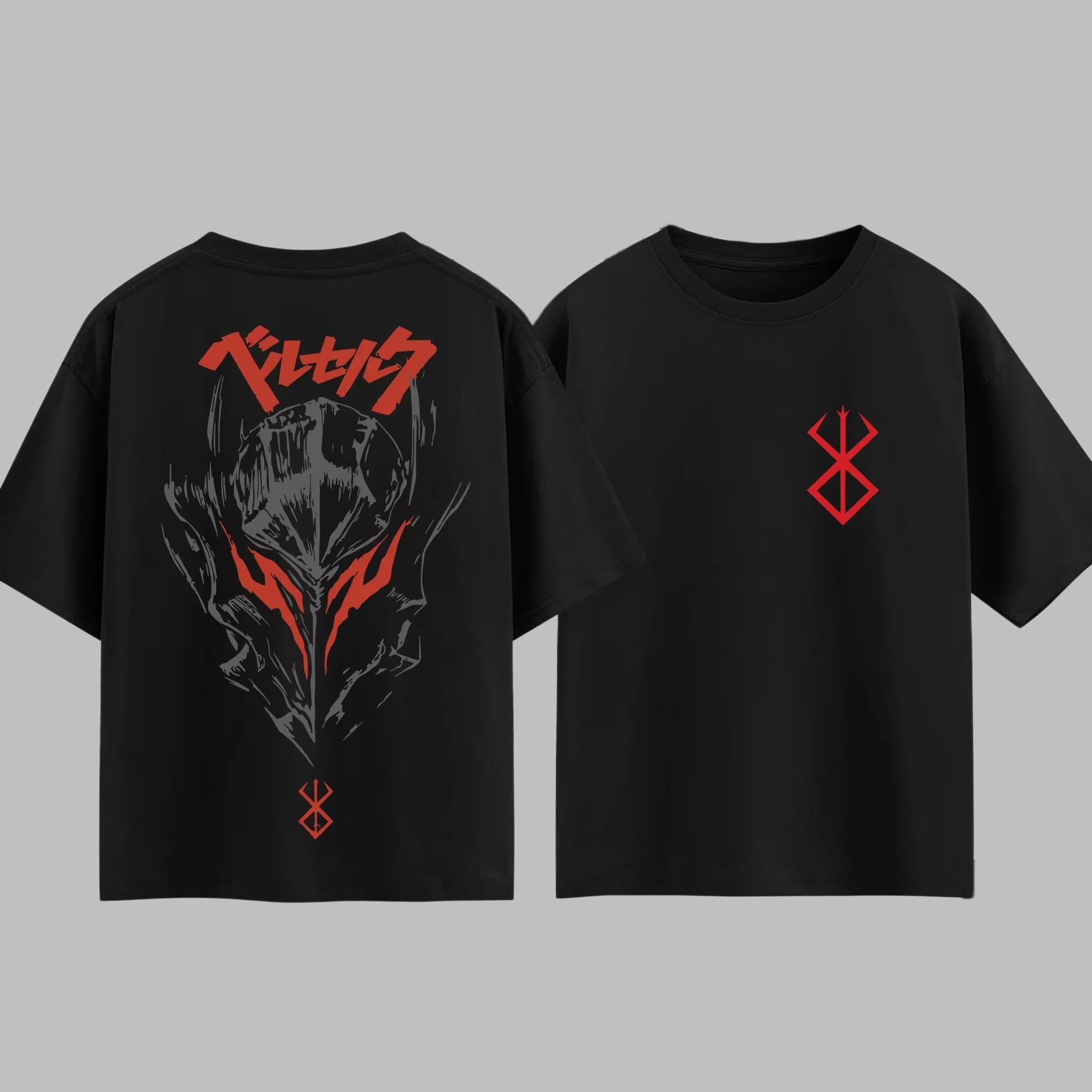 

Japanese Anime Berserk Dragonslayer Tshirt Unisex and Women Cotton Summer Top Harajuku Style Fashion Round Neck Short Sleeved Tees M