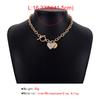 Women European Temperament Sweet Cool Choker Round Heart OT Buckle Chain Micro-set Minimalist Necklace For Women