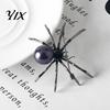 Gold Spider Lapel Pin Brooch for Women Men, Faux Crystal Gothic Dainty Hat Insect Brooch, Halloween Punk Vampire Costume Accessories Cosplay