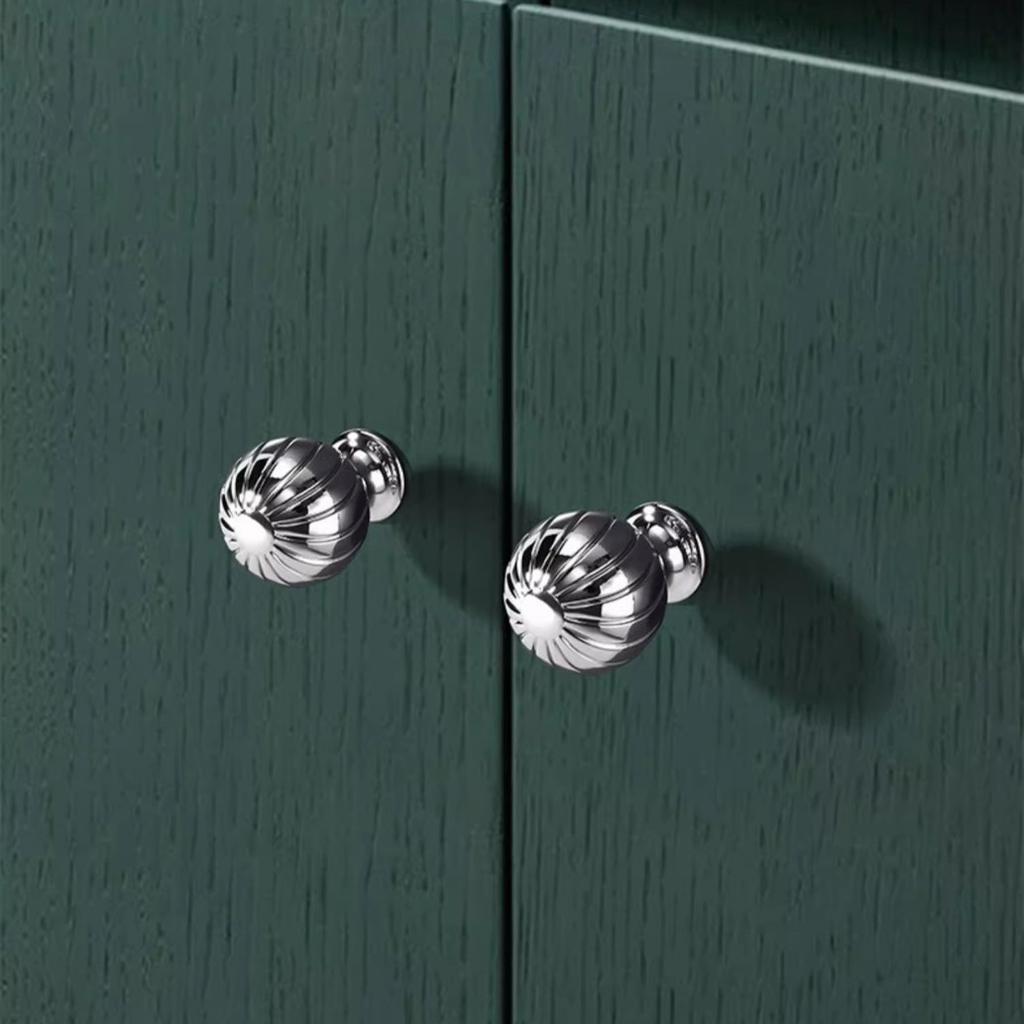 Zinc Alloy, Corrugated, Round, Round Handle, Bedside Table Wardrobe, Wine Cabinet Drawer, Gold Handle, Simple Kitchen Cabinet