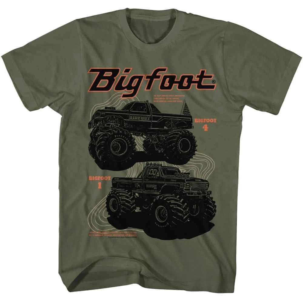 Bigfoot - 1 And 4 - Officially Licensed - Green Solid Front Print  Short Sl 160