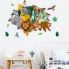 2 Sheets/set Waterproof Background Decor Decals Cartoon Wallpaper Animal Wall Stickers  Dormitory
