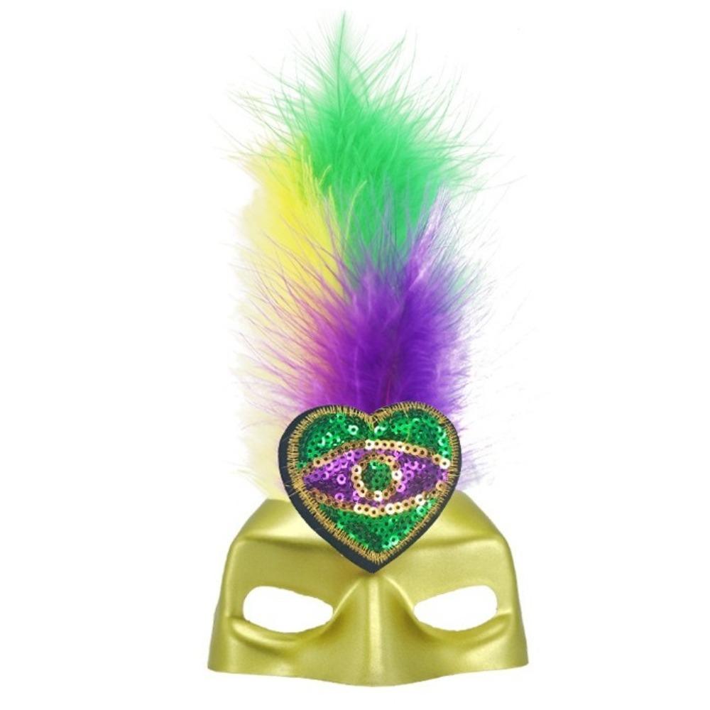 with Vibrant Feather Headpiece Glitter Pet Feather Headband Funny Carnival Mask  Carnival Party Style A