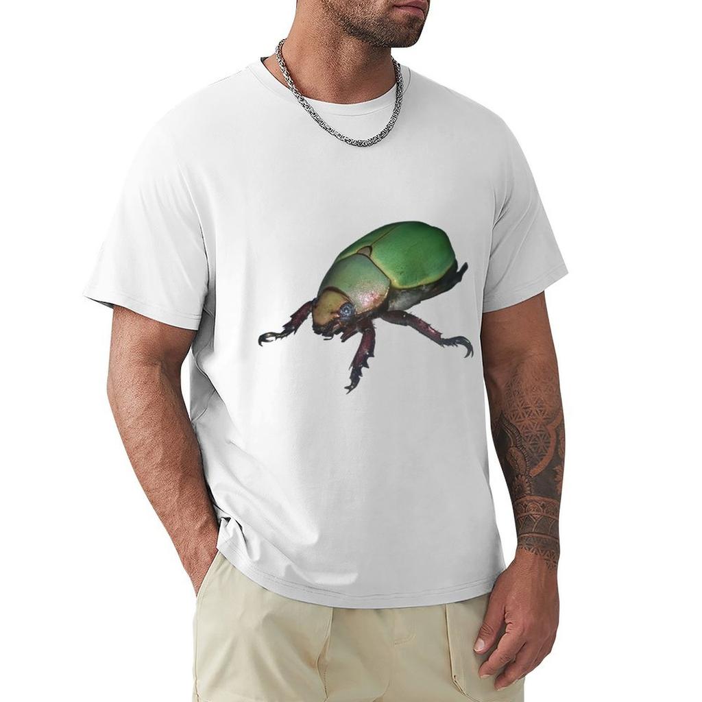 Green Scarab Big Black Tshirt Lightweight Cooling Short Sleeve Tee