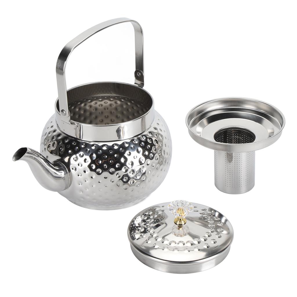 1L 2L Teapot with Removable Filter Stainless Steel Tea Kettle Coffee Table Serving Pot for Home Hotel Restaurant