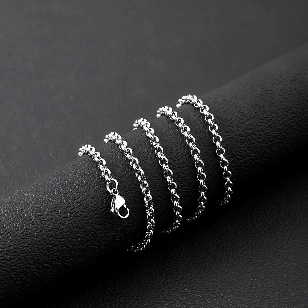 Fashion Stainless Steel Chain Necklace Hip Hop Style Silver Waterproof Cuban Link Snake Rope for Party Men Women