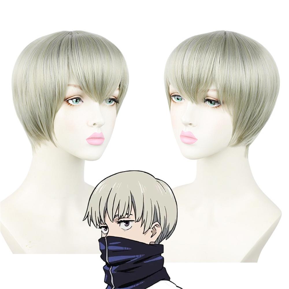 Anime Jujutsu Kaisen Cosplay Toge Inumaki Cosplay Kostym Tatuering Klistermärke Peruk Kostymer Halloween Julfest Kläder För Kvinnor