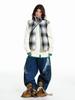 Gilet Reversibile a Quadri Stile Retrò Americano Unisex 2025, Giacca Calda Senza Maniche Larga in Cotone per l'Inverno