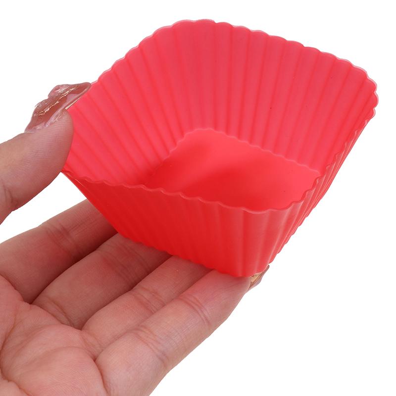 1/6Pcs 7Cm Square Shaped Jelly Pudding Mold Muffin Cake Cup Silicone Molds Kitchen Baking Accessories