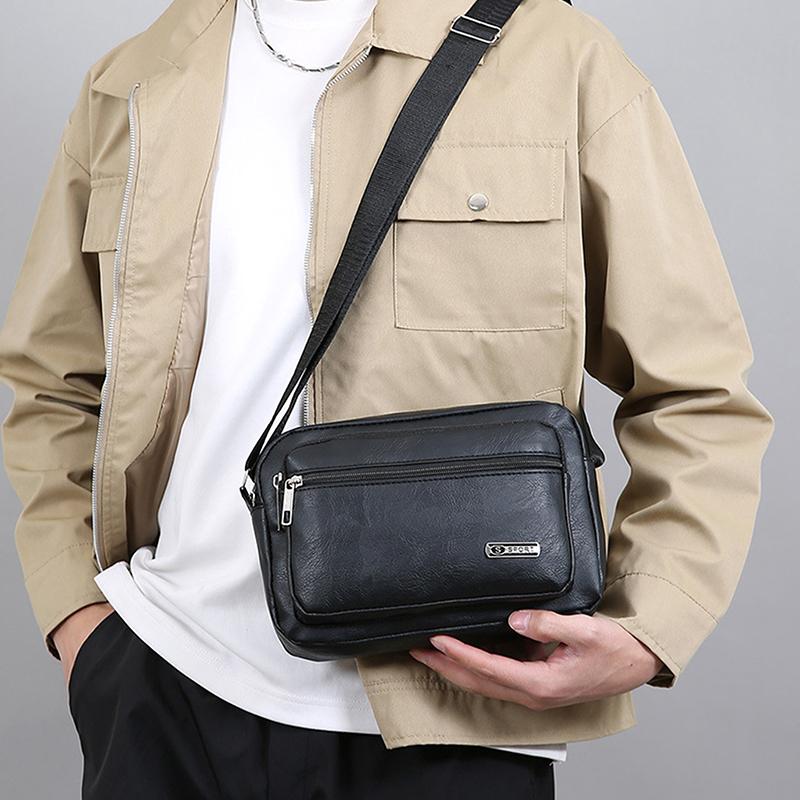 Man Messenger Bag Business Leather Bags Fanny Pack Men'S Genuine Leather Crossbody Shoulder Bags High Quality Tote