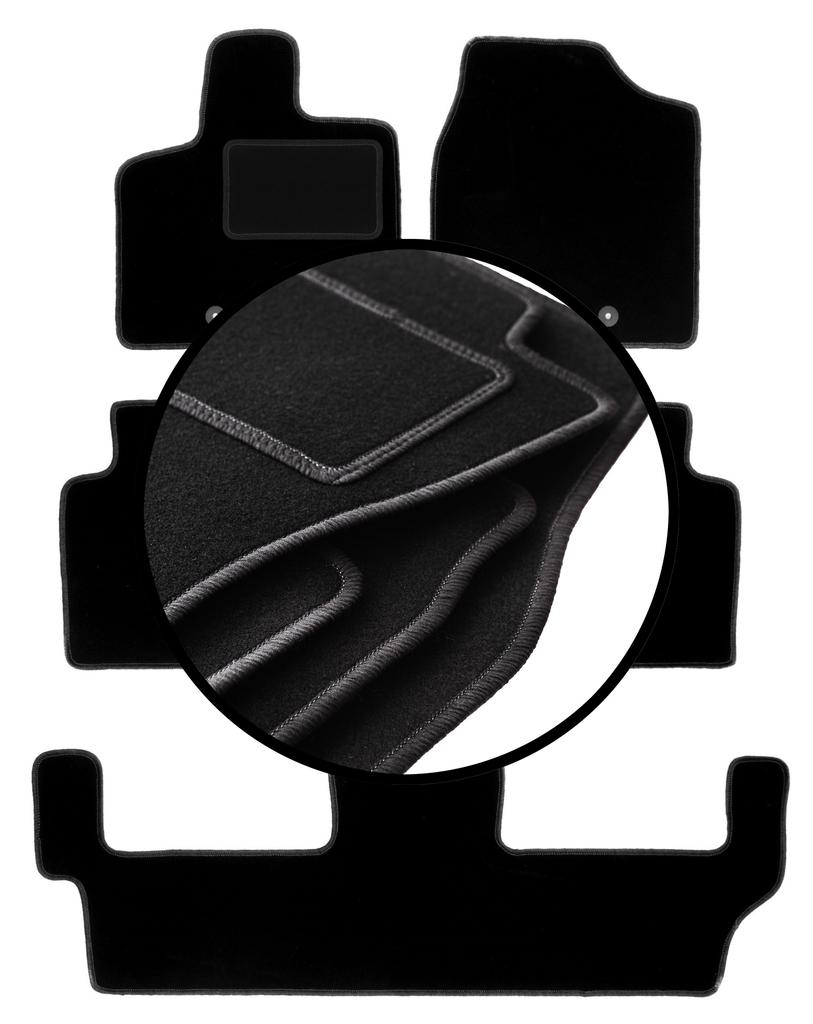 Set of Velour Floor Mats For: Chrysler Grand Voyager V 7-seater (2008-2016)