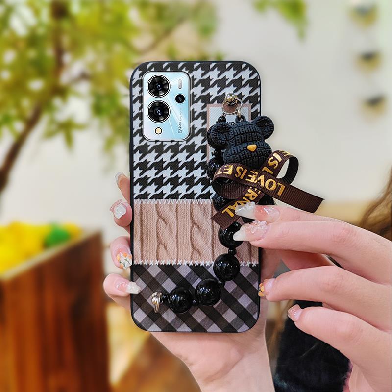 Soft Case Bear Bracelet Phone Case For ZTE Blade V40 Pro Anti-knock Silicone Dirt-resistant Back Cover Simplicity Cute