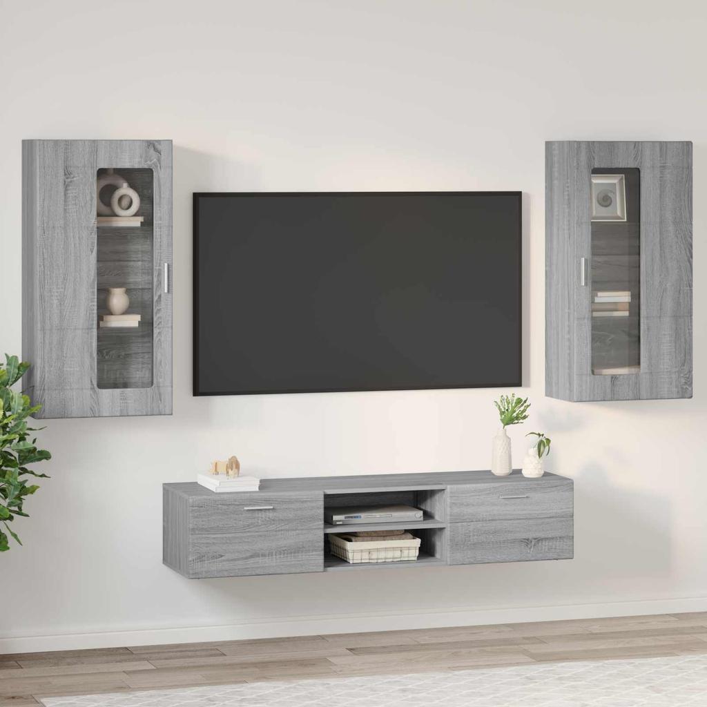 FLORIN 3 Piece TV Cabinet Set with Doors