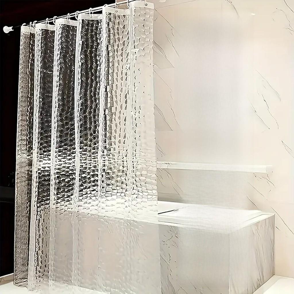 Peva Bathroom Curtain Waterproof Modern Style With 3d Silky Pattern For Shower Area
