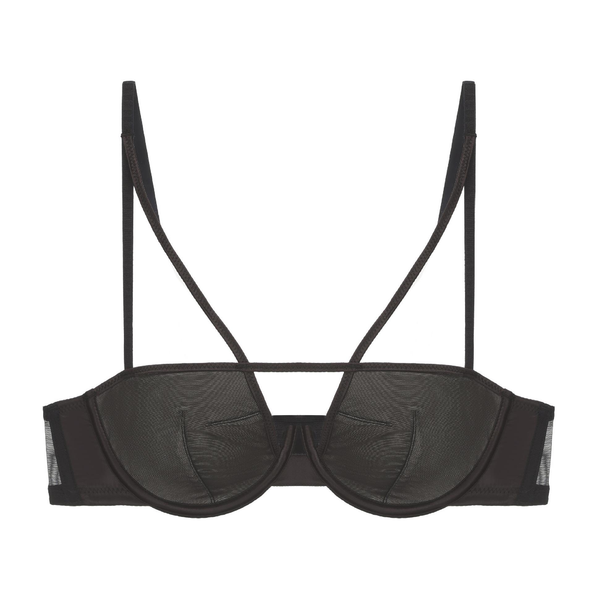 

French underwear thin cotton smooth cross breast belt sexy underwear soft steel ring large chest small anti-sagging bra cover S