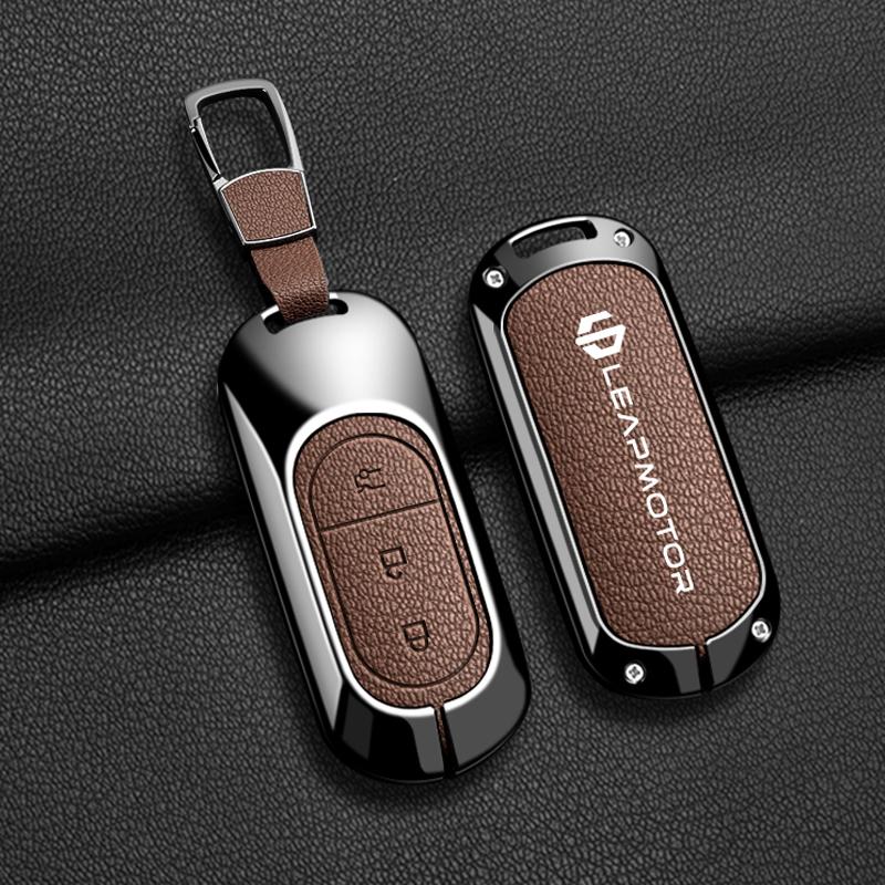 Zinc Alloy Car Key Case Cover For Leapmotor T03 S01 C11 For Leapmotor C01 T03 S01 C11 Leap Motor Holder Key Fob Keychain