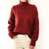 Maglioni a collo alto a maniche lunghe a maniche lunghe autunno inverno con stampa tinta unita moda casual da donna