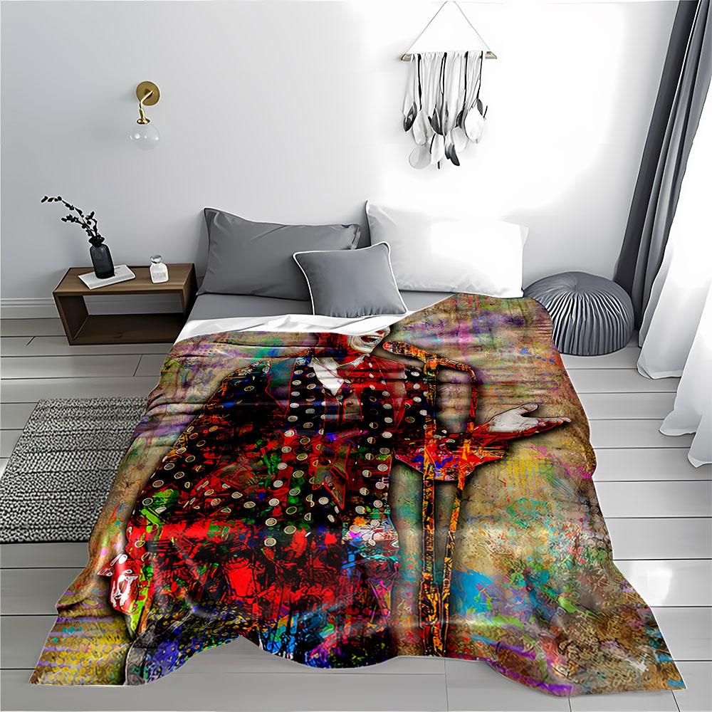 Colorful Singer Art Blanket for All Seasons Blanket Lunch Break Throw Gift