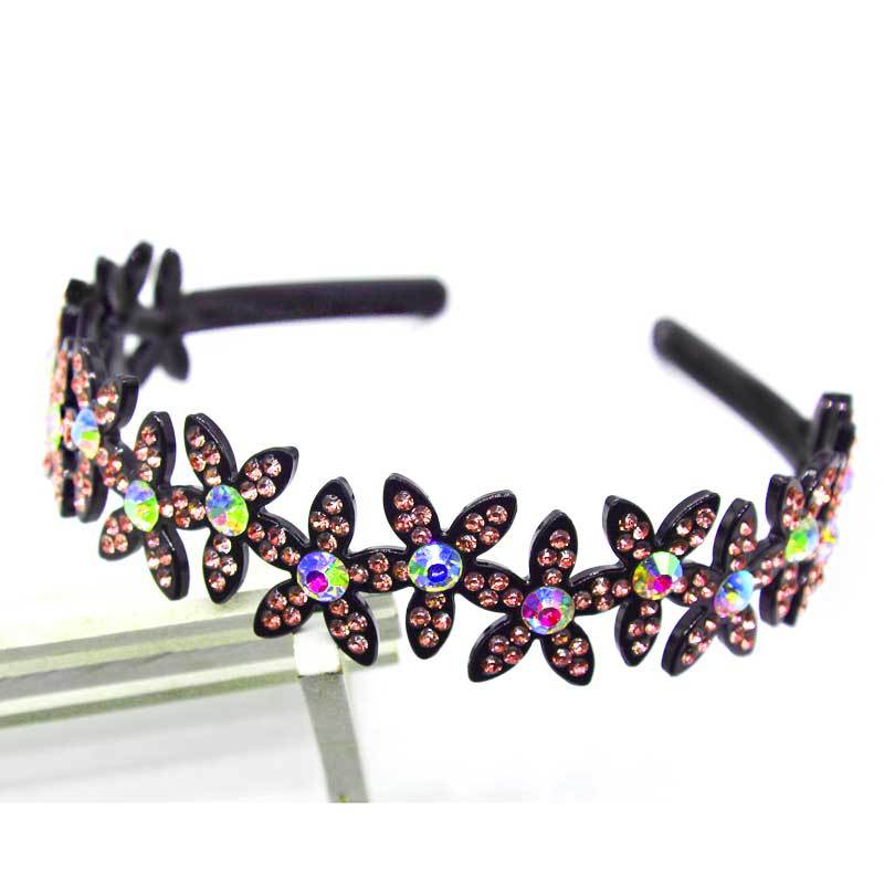 Korean Style New Hair Band Braided Hair Pressing Diamond Net Celebrity Hair Band Non-slip Headdress Wash Face Plastic Headband Broken Hair Clip