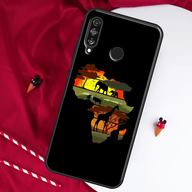 Map of Africa African Fabrics For Huawei Nova 10 SE 9 5T 12s 12i 11i Y91 Y90 Y60 Y70 Y72 Y61 P20 P30 P40 Lite P60 Pro Case