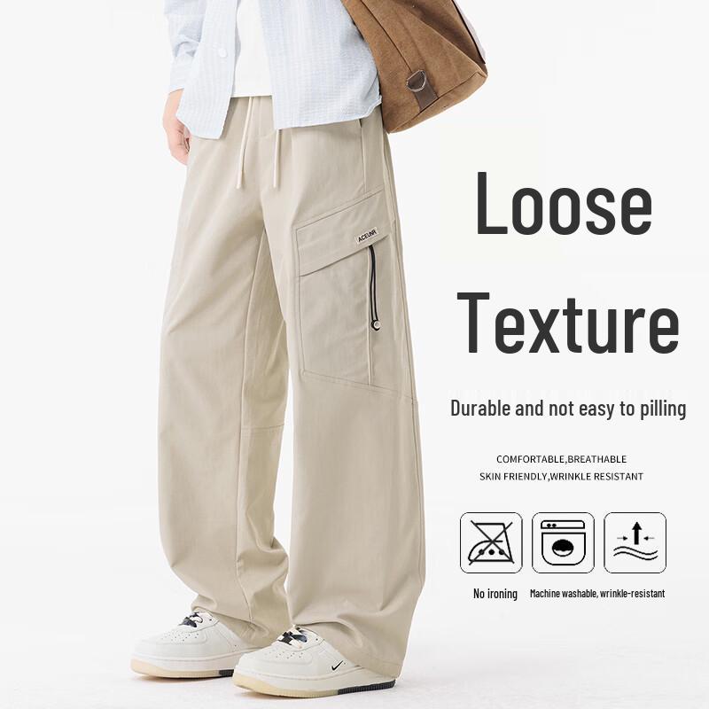 VUUG Men's American Casual Straight Loose Work Pants